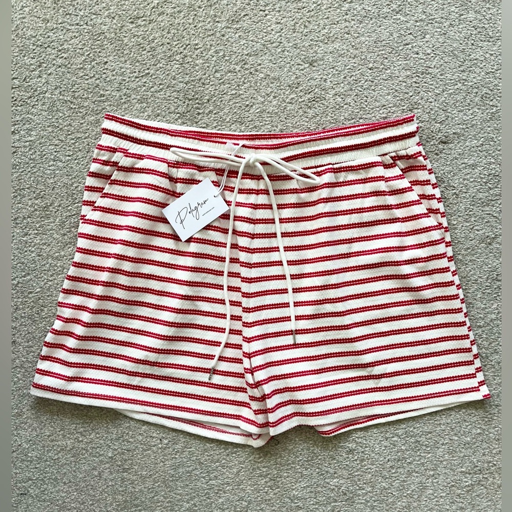 NWT Polagram Red and White Striped Shorts Size 2X